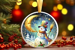 Round Christmas Ornament Sublimation|Clipart Product Image 2