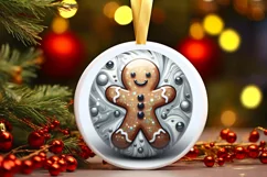 Round Christmas Ornament Sublimation|Clipart Product Image 3