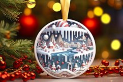 Round Christmas Ornament Sublimation|Clipart Product Image 1