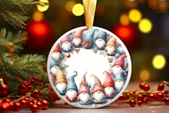 Colorful Pastel Watercolor Christmas Image with Gnomes Product Image 1