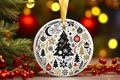 Round Christmas Ornament Sublimation|Clipart Product Image 2