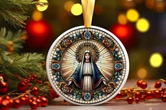 Round Christmas Ornament Sublimation|Clipart Product Image 2