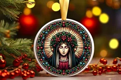 Round Christmas Ornament Sublimation|Clipart Product Image 2