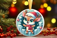 Round Christmas Ornament Sublimation|Clipart Product Image 1