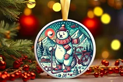 Round Christmas Ornament Sublimation|Clipart Product Image 2