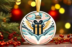 Round Christmas Ornament Sublimation|Clipart Product Image 2
