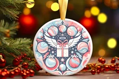 Round Christmas Ornament Sublimation|Clipart Product Image 2