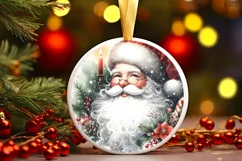 Round Christmas Ornament Sublimation|Clipart Product Image 2