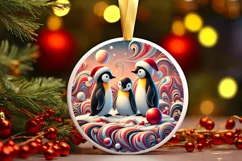 Round Christmas Ornament Sublimation|Clipart Product Image 1