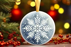Snowflake Christmas Ornament Sublimation PNG Product Image 3