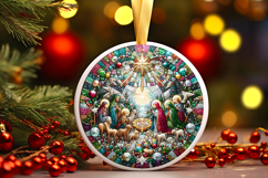 Round Christmass Ornament PNG Product Image 1
