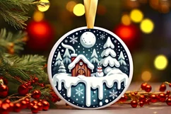 Round Christmas Ornament Sublimation|Clipart Product Image 2