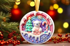 Round Christmas Ornament Sublimation|Clipart Product Image 1
