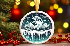 Round Christmas Ornament Sublimation|Clipart Product Image 2