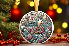 Round Christmas Ornament Sublimation|Clipart Product Image 2