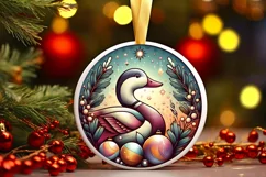 Round Christmas Ornament Sublimation|Clipart Product Image 2