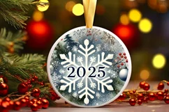 Round Christmas Ornament Sublimation|Clipart Product Image 1