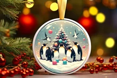 Round Christmas Ornament Sublimation|Clipart Product Image 2