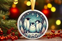 Round Christmas Ornament Sublimation|Clipart Product Image 1