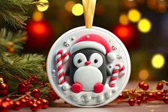 Round Christmas Ornament Sublimation|Clipart Product Image 2