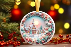 Pastel Molten Candy Christmas Scene PNG Product Image 3