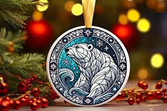 Round Christmas Ornament Sublimation|Clipart Product Image 1