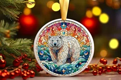 Round Christmas Ornament Sublimation|Clipart Product Image 1