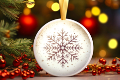 Round Christmass Ornament PNG Product Image 1