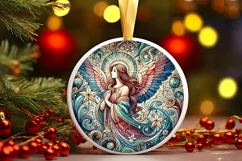 Round Christmas Ornament Sublimation|Clipart Product Image 1