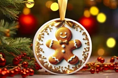 Round Christmas Ornament Sublimation|Clipart Product Image 2