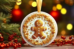 Round Christmas Ornament Sublimation|Clipart Product Image 2