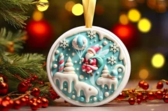 Round Christmas Ornament Sublimation|Clipart Product Image 2