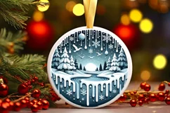 Round Christmas Ornament Sublimation|Clipart Product Image 2