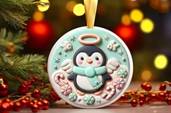 Round Christmas Ornament Sublimation|Clipart Product Image 2