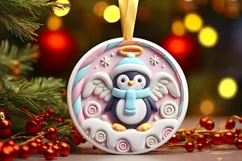 Round Christmas Ornament Sublimation|Clipart Product Image 2