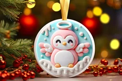 Round Christmas Ornament Sublimation|Clipart Product Image 2