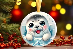 Round Christmas Ornament Sublimation|Clipart Product Image 1