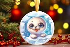 Round Christmass Ornament PNG Product Image 1