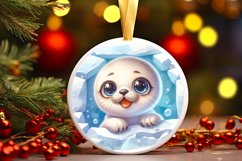 Round Christmas Ornament Sublimation|Clipart Product Image 1