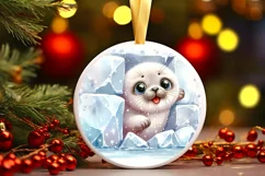 Round Christmas Ornament Sublimation|Clipart Product Image 1