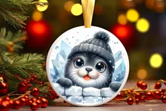 Round Christmas Ornament Sublimation|Clipart Product Image 1