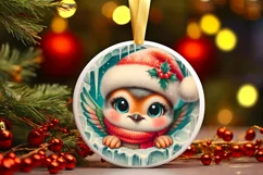 Round Christmas Ornament Sublimation|Clipart Product Image 1