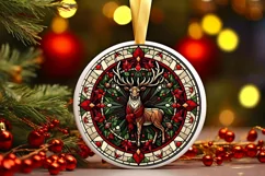 Round Christmas Ornament Sublimation|Clipart Product Image 2