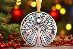 Round Christmas Ornament Sublimation|Clipart Product Image 1