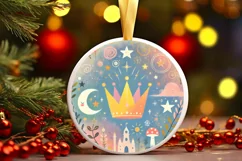 Round Christmas Ornament Sublimation|Clipart Product Image 2