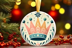 Round Christmas Ornament Sublimation|Clipart Product Image 2