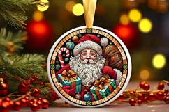 Round Christmas Ornament Sublimation|Clipart Product Image 2