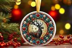 Round Christmas Ornament Sublimation|Clipart Product Image 1