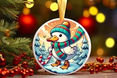 Round Christmas Ornament Sublimation|Clipart Product Image 1