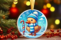 Round Christmas Ornament Sublimation|Clipart Product Image 1